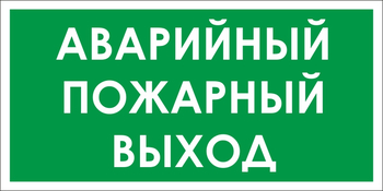 B59 аварийный пожарный выход (пластик, 300х150 мм) - Знаки безопасности - Вспомогательные таблички - магазин "Охрана труда и Техника безопасности"